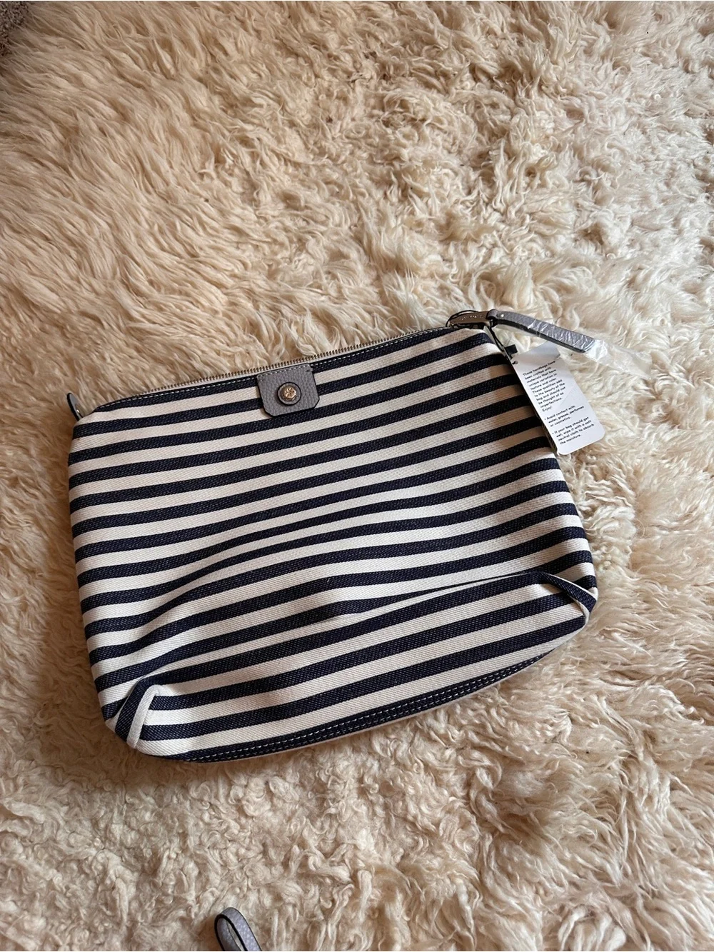 NWT Anthropologie Splendid Navy and White Striped Canvas clutch and wristlet
